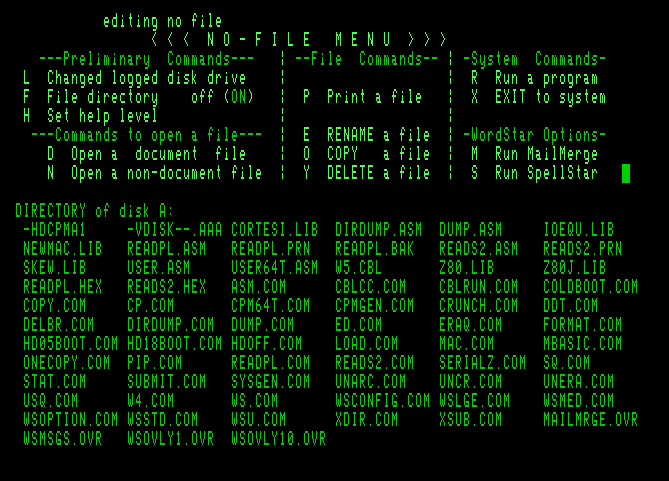 wordstar on nse using TVI-920