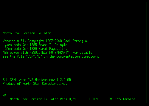 nse splash screen, main terminal mode