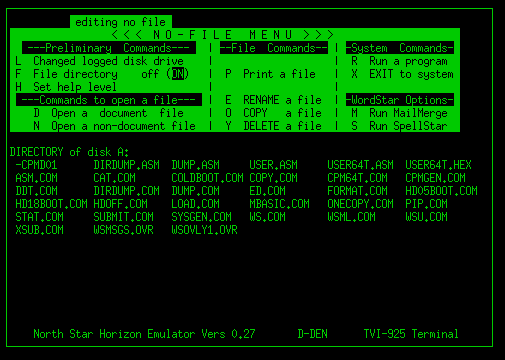 wordstar on nse using TVI-925